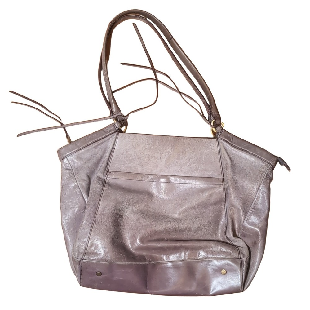 Hobo international HandBag Grey Leather Tassels Floral Lining Women's